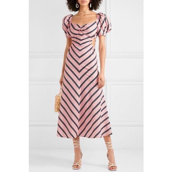 ALICE MCCALL At Last cutout striped cotton-poplin midi dress - Picture 1 of 5